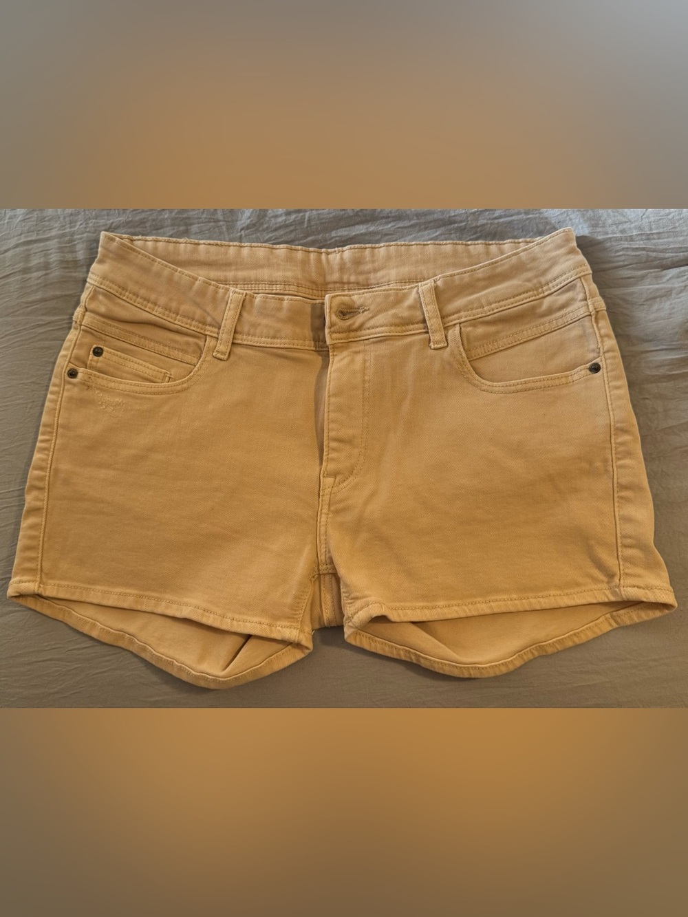 Zara Cream Denim Short Shorts size 10